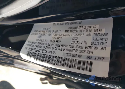 2017 Mazda Cx-5 Touring z USA, uszkodzony, nr VIN JM3KFACL8H0209718